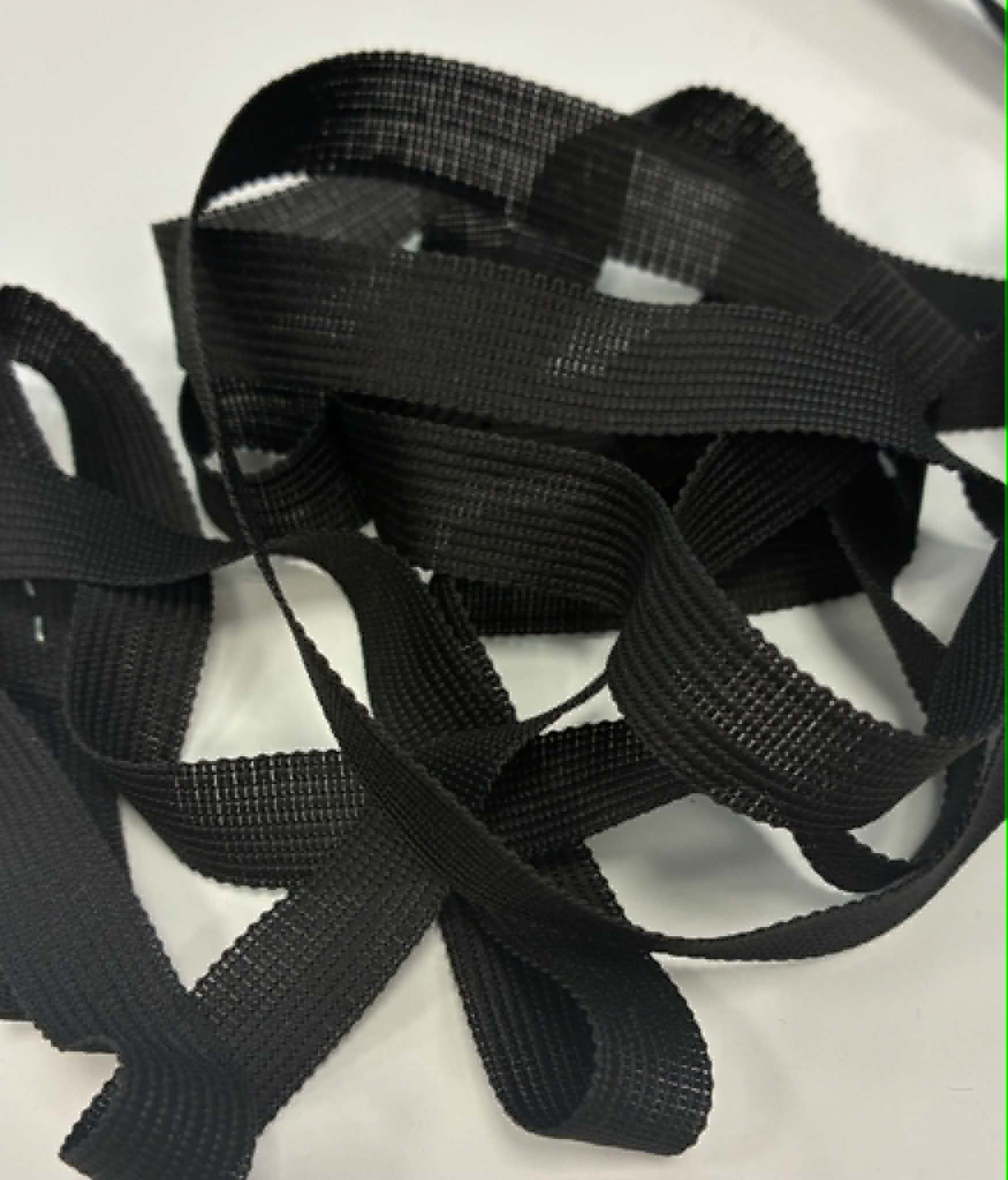Sintetinė austa juostelė, juoda 17 mm