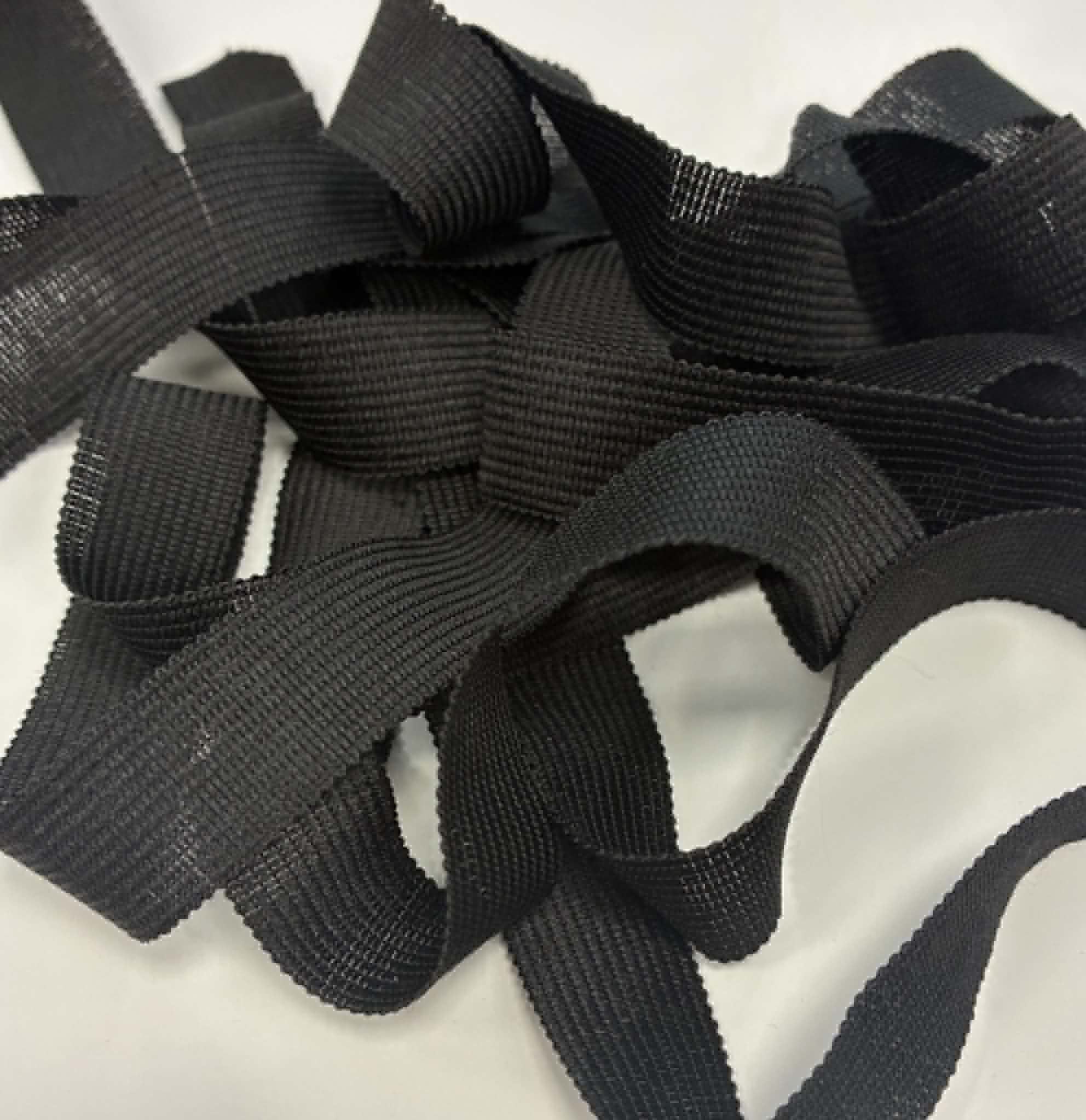 Sintetinė austa juostelė, juoda 20 mm Sintetinė austa juostelė, juoda 20 mm