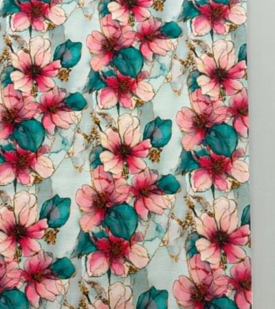 Kilpinis, skaitmeninės spaudos trikotažas Akvarelinės Magnolijos