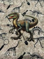 Kilpinio, skaitmeninės spaudos trikotažo panelė 45x50cm Dinozauras