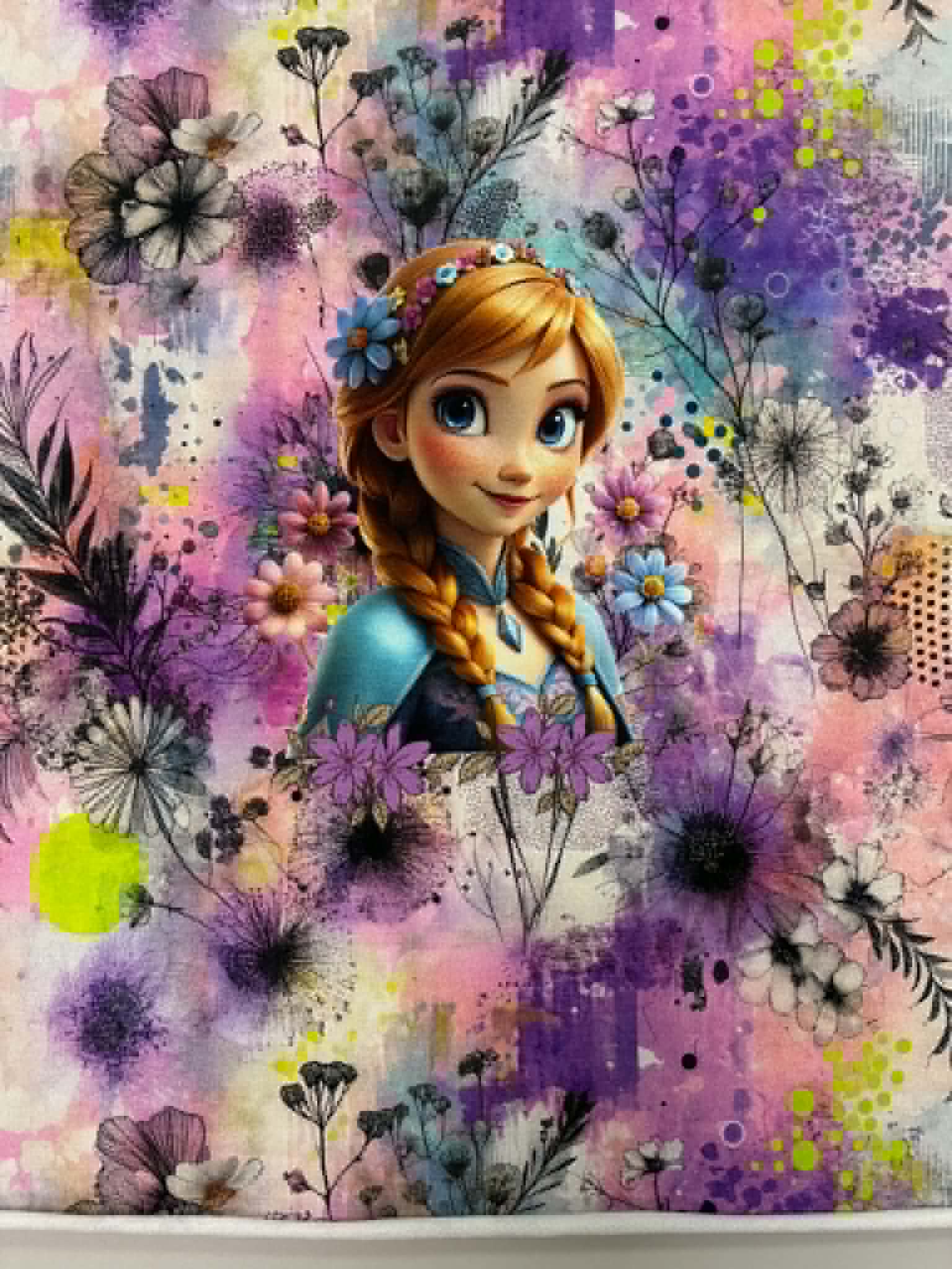Kilpinio, skaitmeninės spaudos trikotažas, kilpinio trikotažo motyvo rinkinys Frozen Ana - Image 3