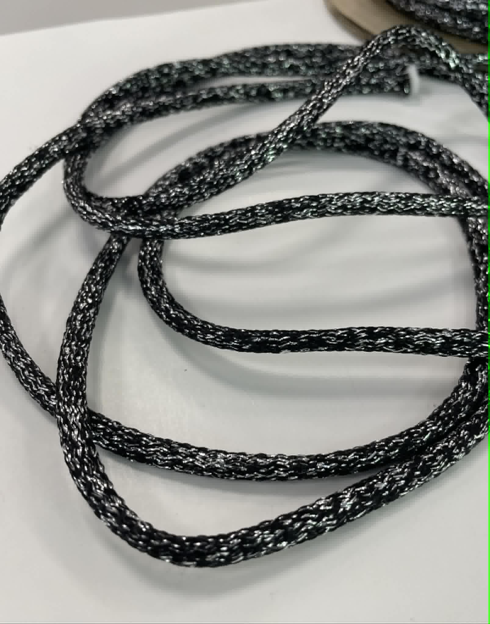 Sintetinė virvelė Blizganti juoda, 7 mm Sintetinė virvelė Blizganti juoda, 7 mm