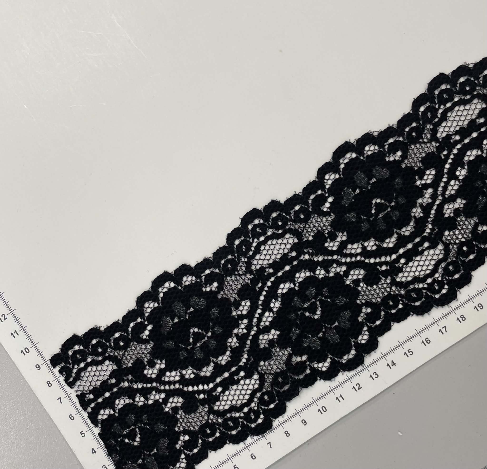 Elastinis nėrinys Juodas GIP-138