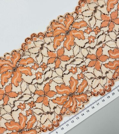 Elastinis nėrinys Oranžinės gėlės GIP-105