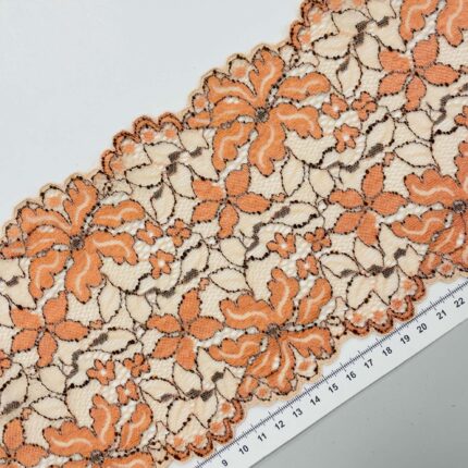 Elastinis nėrinys Oranžinės gėlės GIP-105