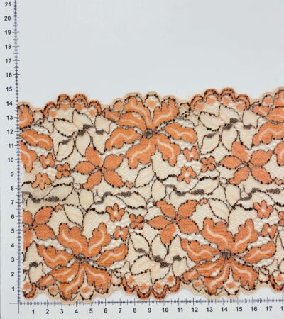 Elastinis nėrinys Oranžinės gėlės GIP-105