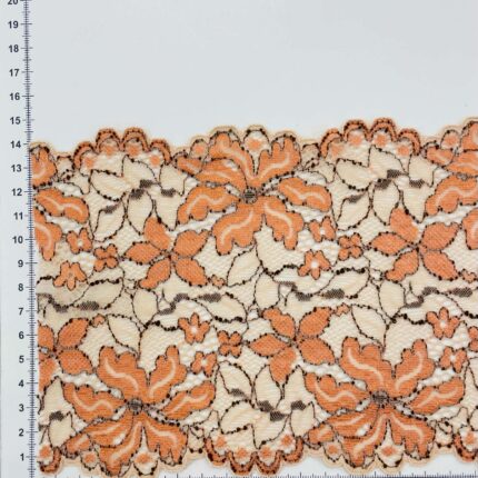 Elastinis nėrinys Oranžinės gėlės GIP-105