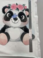 Jersio trikotažo su skaitmenine spauda panelė Linksma Panda