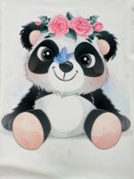 Jersio trikotažo su skaitmenine spauda panelė Linksma Panda