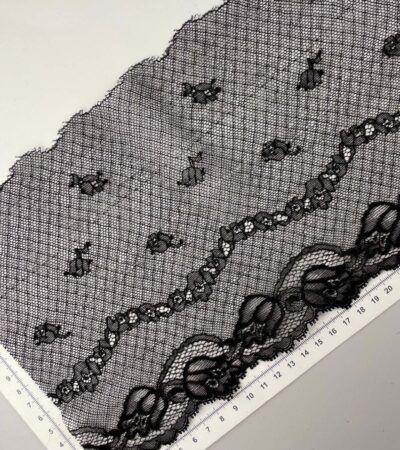 Elastinis nėrinys Juodas GIP-178