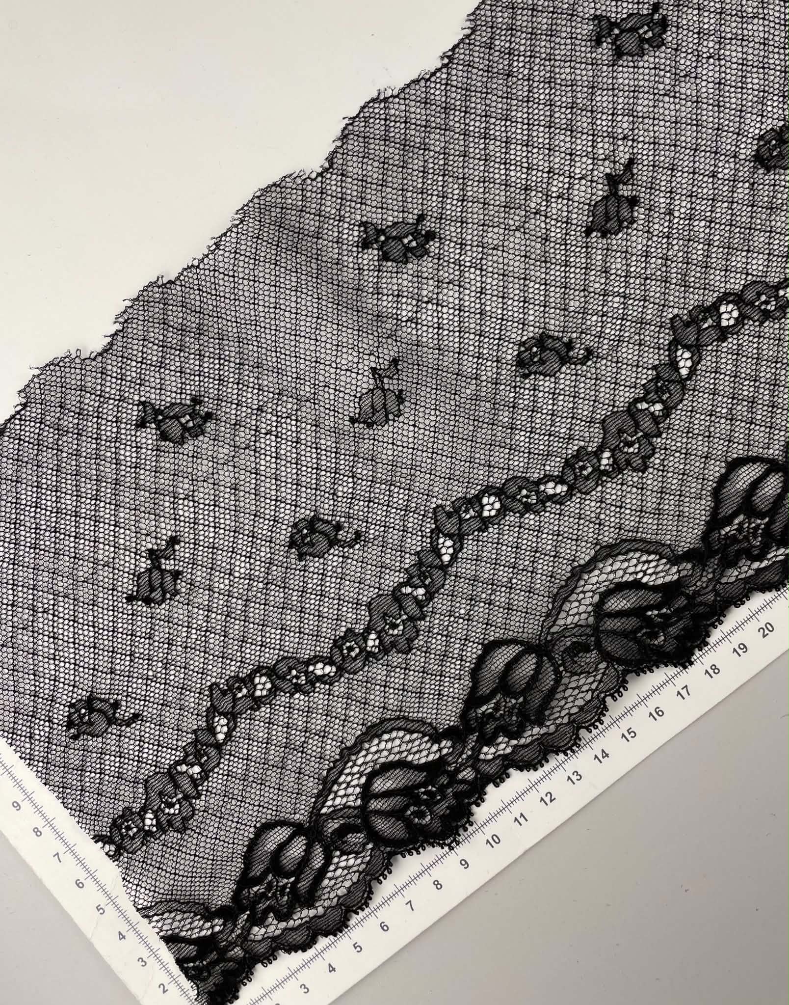 Elastinis nėrinys Juodas GIP-178