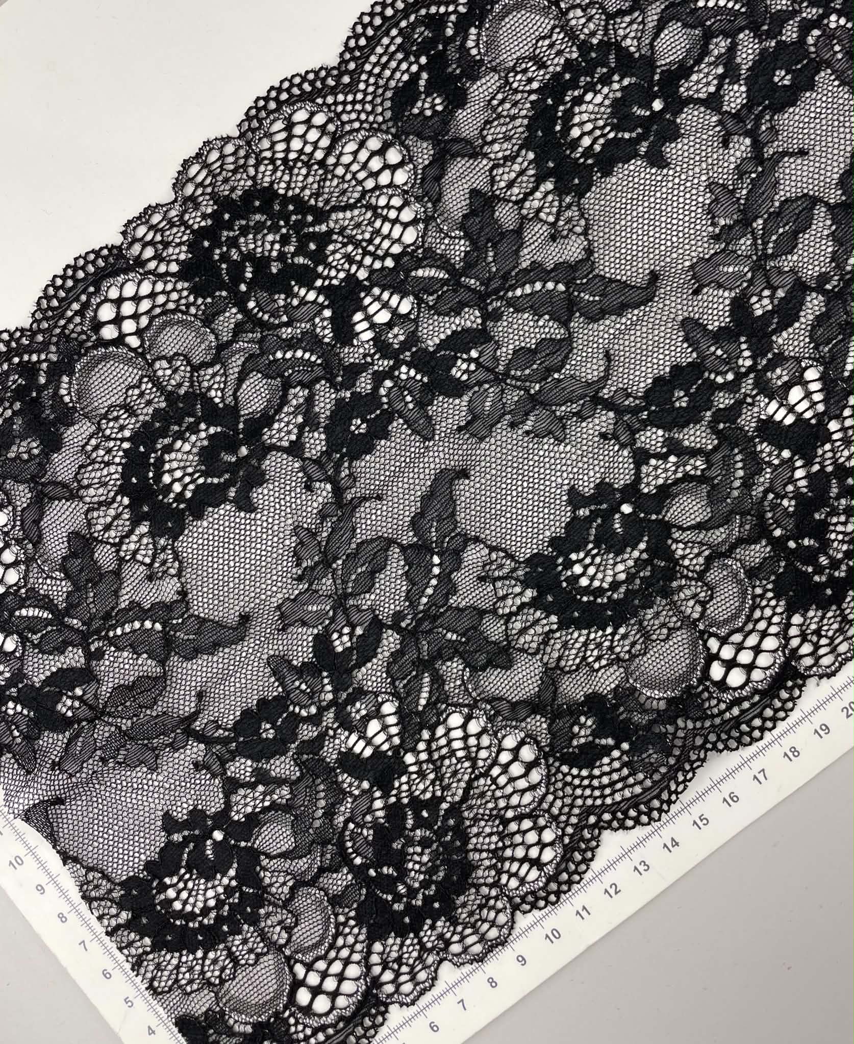Elastinis nėrinys Juodas GIP-181