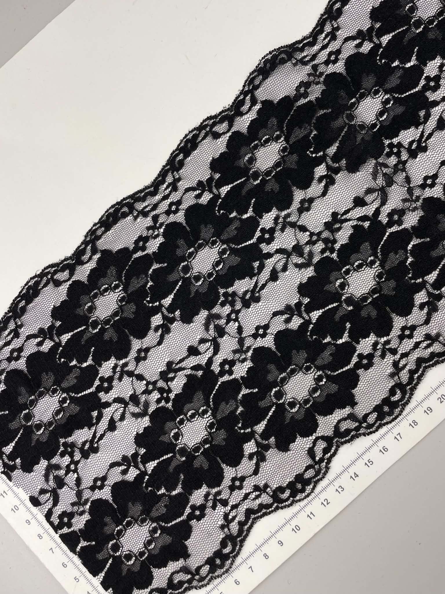 Elastinis nėrinys Juodas GIP-183