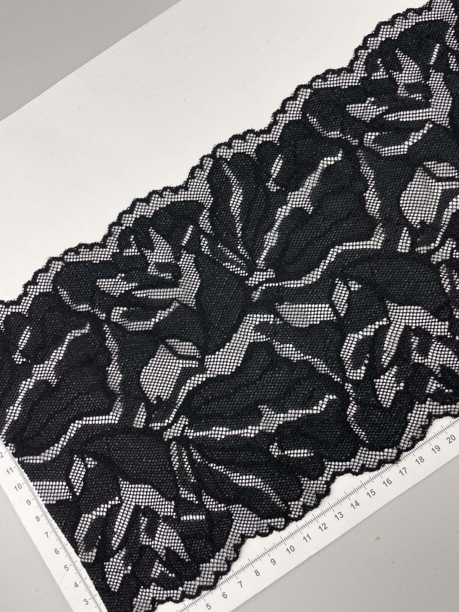 Elastinis nėrinys Juodas GIP-190