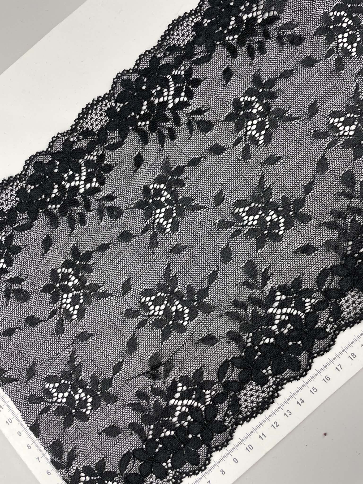 Elastinis nėrinys Juodas GIP-191