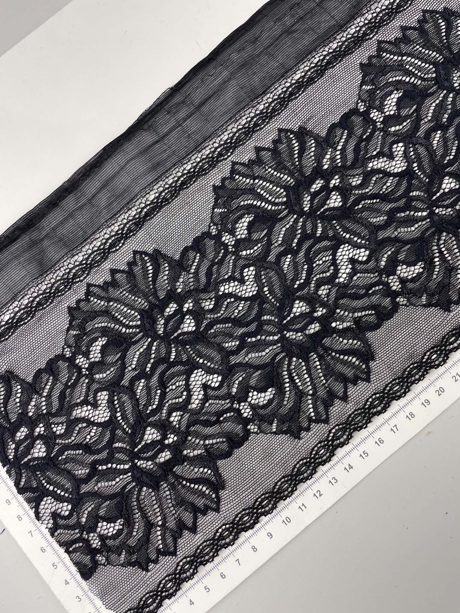 Elastinis nėrinys Juodas GIP-192