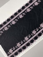 Elastinis nėrinys Juodas su rožinėm gėlytėm GIP-184