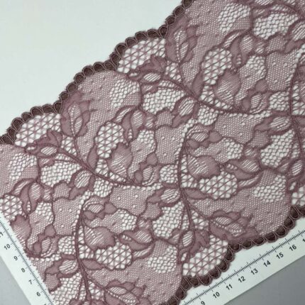 Elastinis nėrinys Tamsi pelenų rožė GIP-170